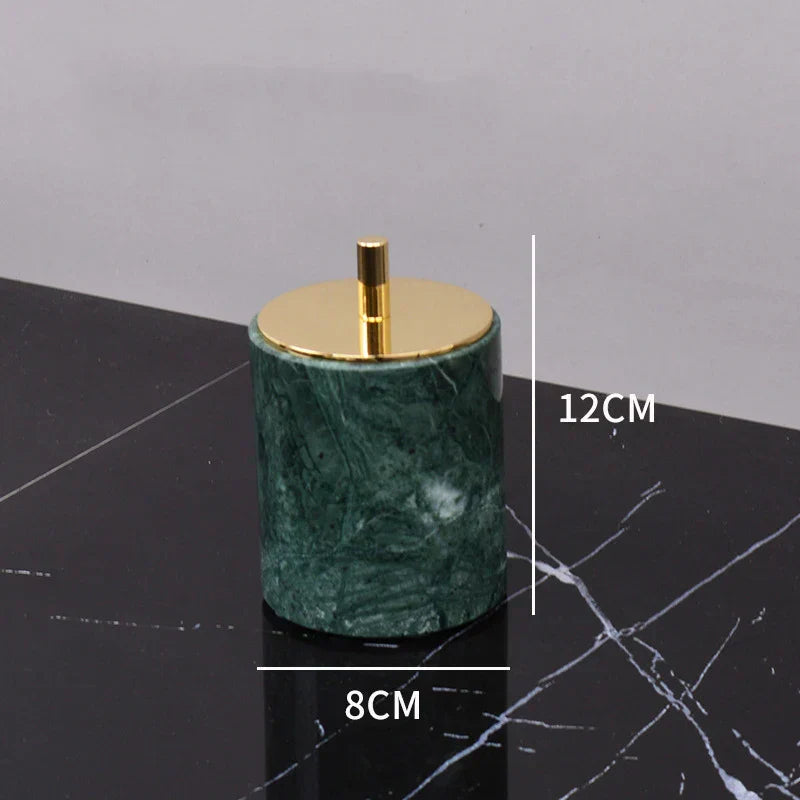 DecorBites™ Green Marble Bathroom Set: Dispenser, Dish, Holder, Tissue Box & Accessories