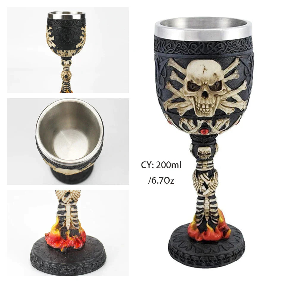 DecorBites™ Dragon King Goblet 200ml: Retro Stainless Steel Wine Glass Gothic Whiskey Cup
