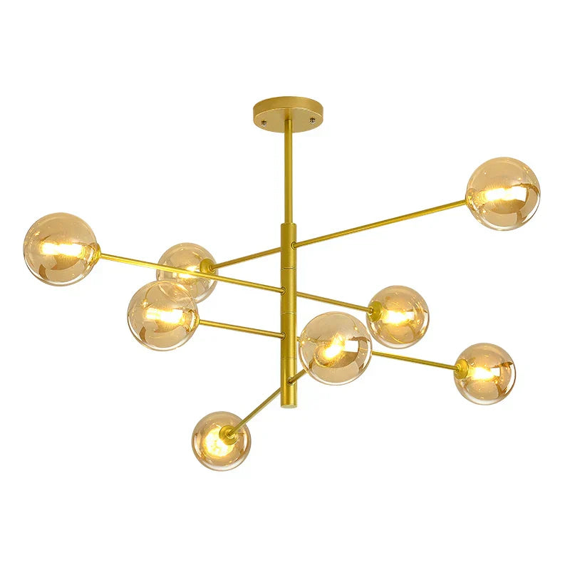 DecorBites™ Black/Gold G9 LED Chandelier for Living Room Bedroom Modern Pendant Lighting