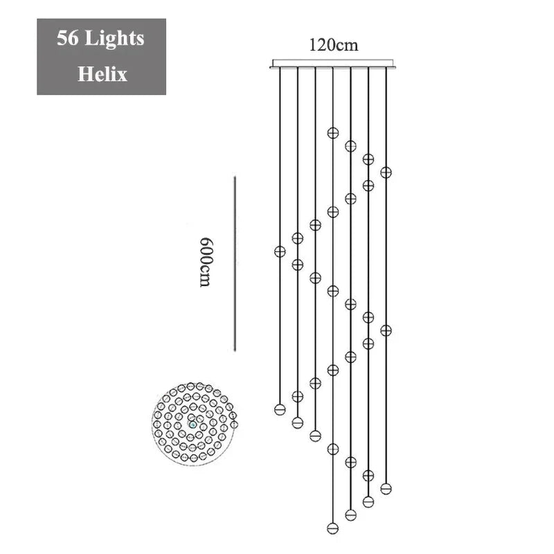 DecorBites™ Crystal LED Chandelier: Modern Luxury Pendant Lights for Staircase, Bedroom, and Living Room