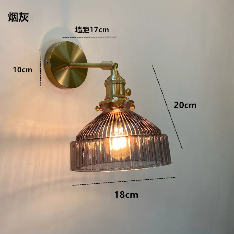 DecorBites™ Amber Glass LED Wall Light Fixtures On/Off Switch Nordic Modern Sconce