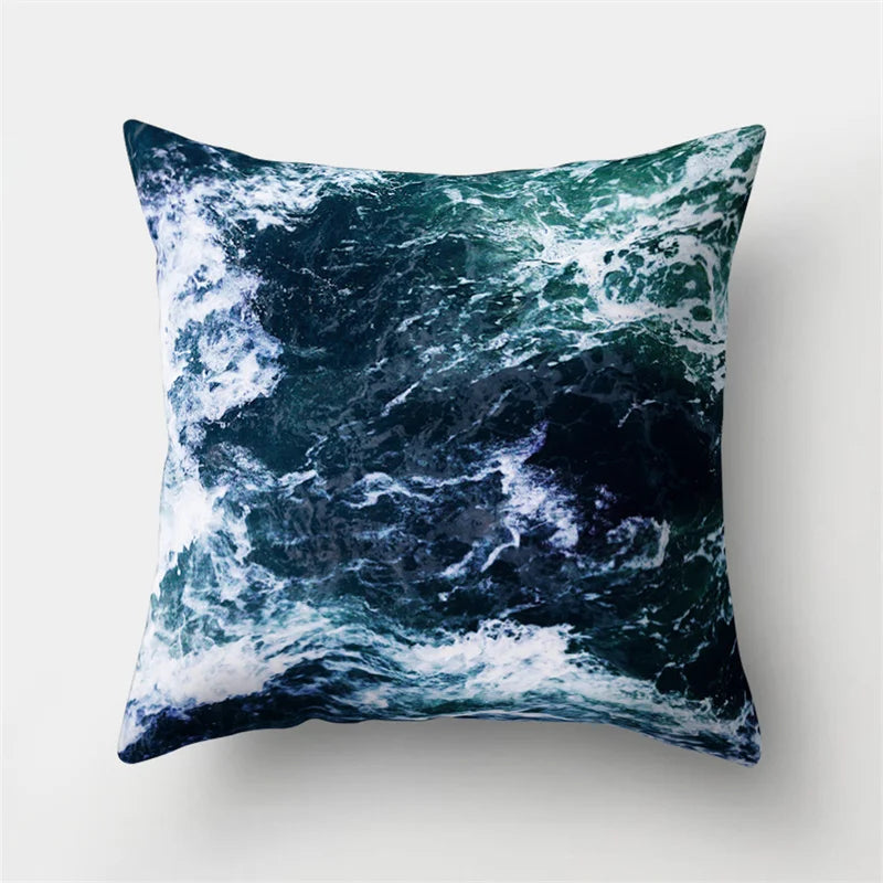 DecorBites™ Green Tropical Leaves Forest Pillowcase - Natural Mountain Ocean Wave Decor