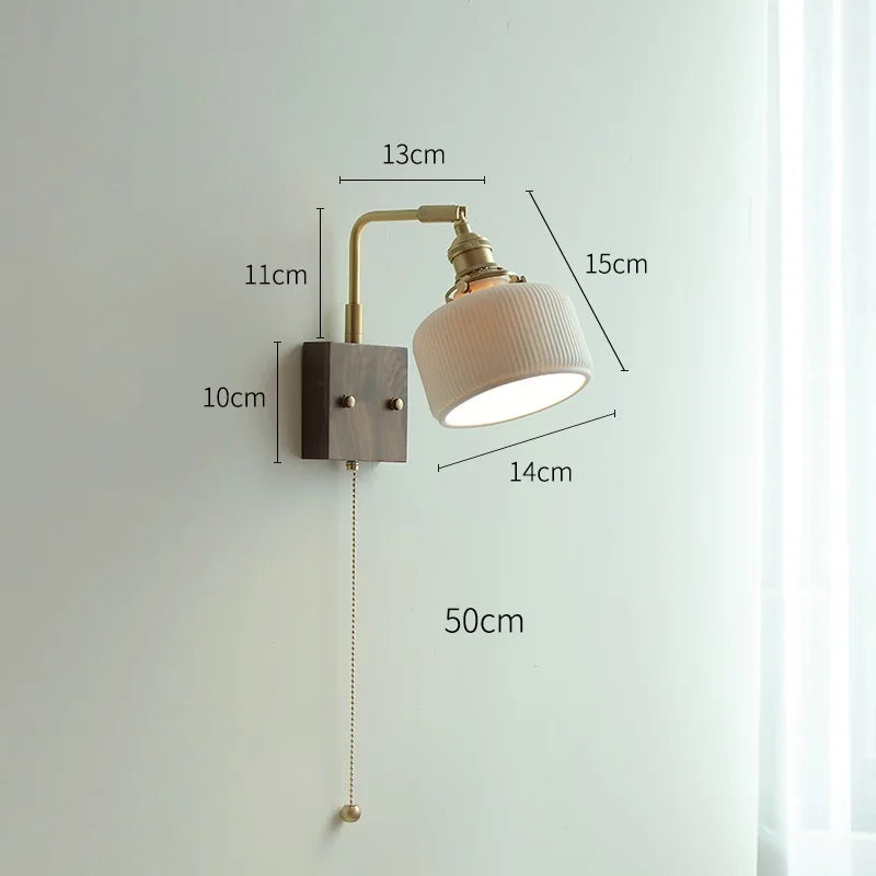 DecorBites™ Ceramic Ball LED Wall Light with Pull Chain Switch for Living Room