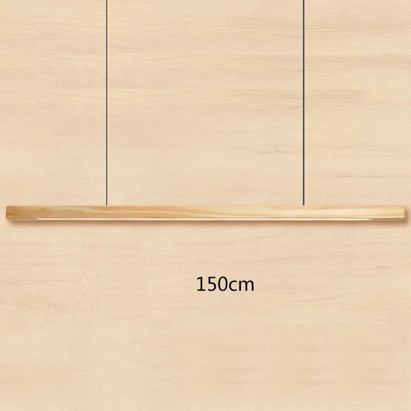 DecorBites™ Black Walnut Log Strip Pendant Light for Dining Room, Office, and Bar