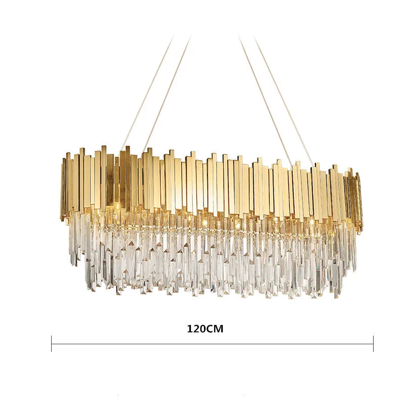 DecorBites™ Gold Metal LED Pendant Lights Adjustable Living Room Dining Round Fixture