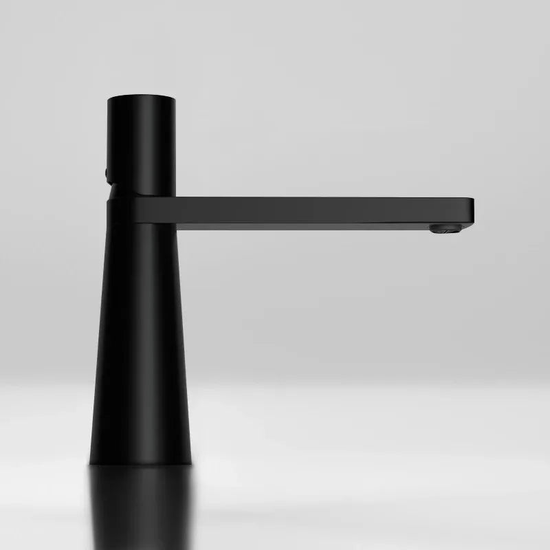 DecorBites™ Basin Faucet: Black/Grey Brass Bathroom Mixer Tap, Single Handle Hot Cold Lavatory