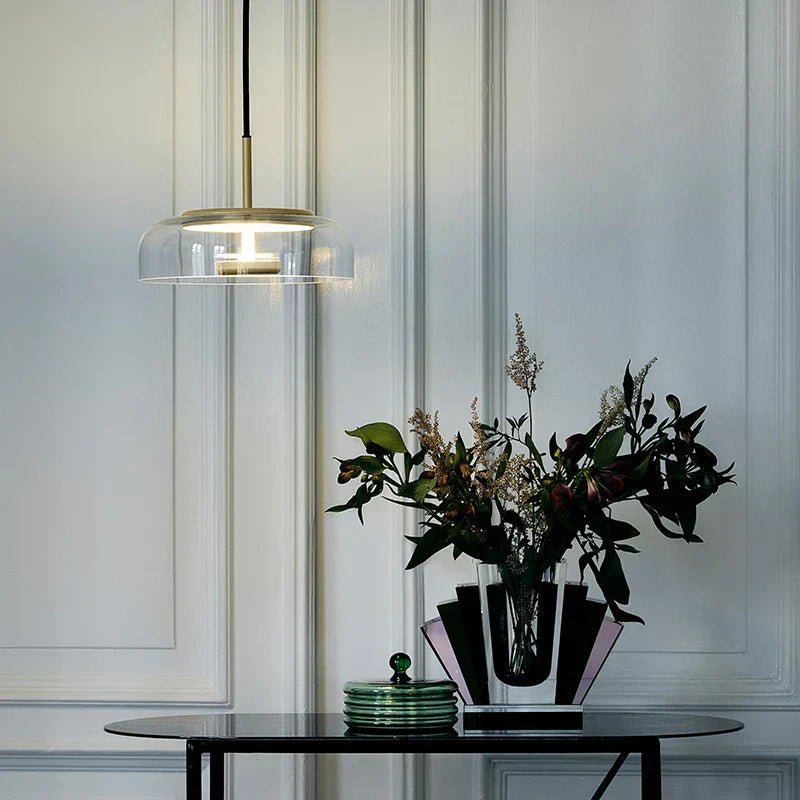 DecorBites™ Circular Glass Lampshade Floor Lamp for Living Room Office LED Lights