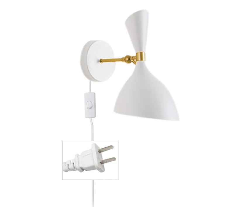 DecorBites™ Black White Nordic Wall Lamps with Switch, Modern Industrial Decor Light for Living Room