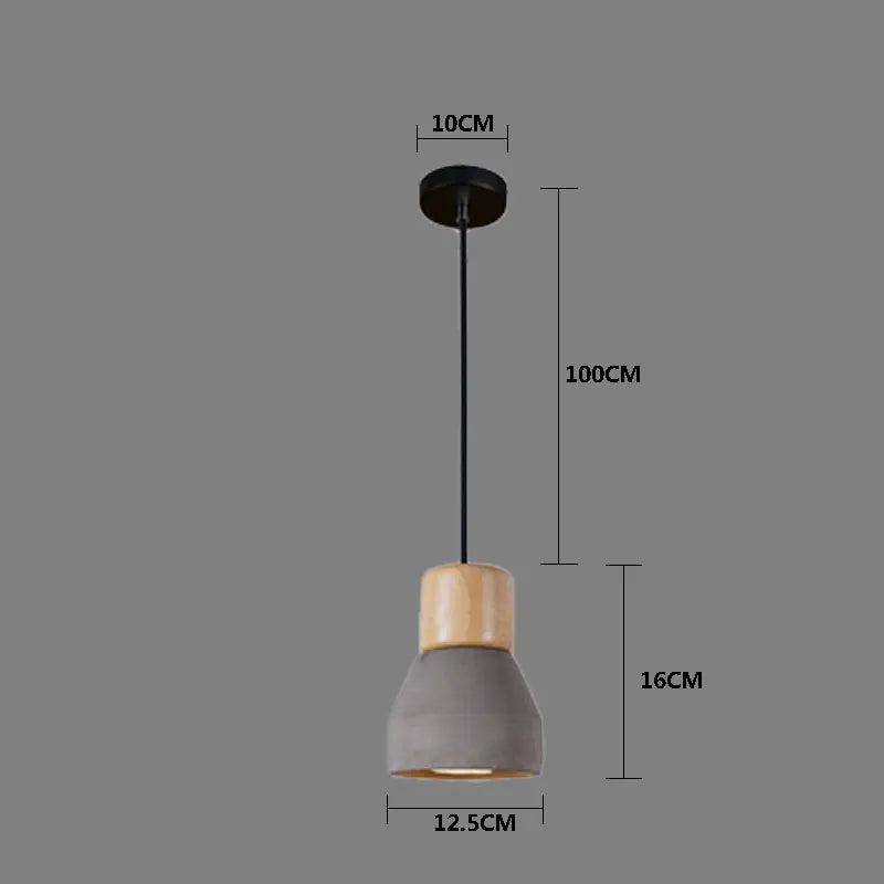 DecorBites™ Concrete Pendant Light - Nordic Style LED E27 Hanging Fixture