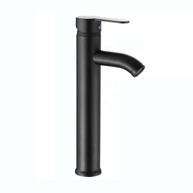 DecorBites™ Black Golden Single Handle Bathroom Basin Faucet for Deck Mount Vessel Sink