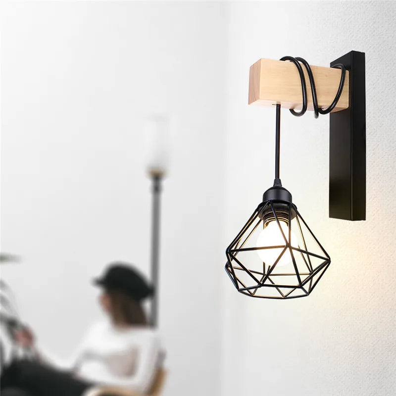 DecorBites™ Artistic Metal Iron Wall Lamp for Bedroom Livingroom Restaurant Bar Sconce