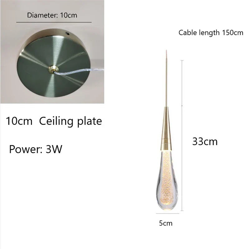 DecorBites™ Crystal Glass LED Pendant Lights for Restaurant, Bar & Staircase