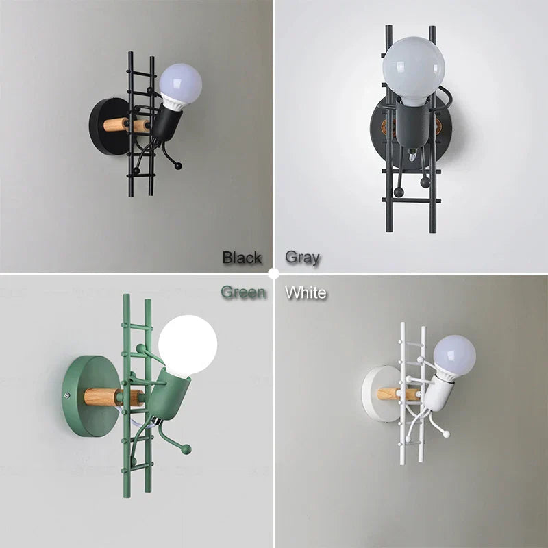 DecorBites™ Cartoon Matchstick Man Wall Lamp for Kids Room and Home Decor