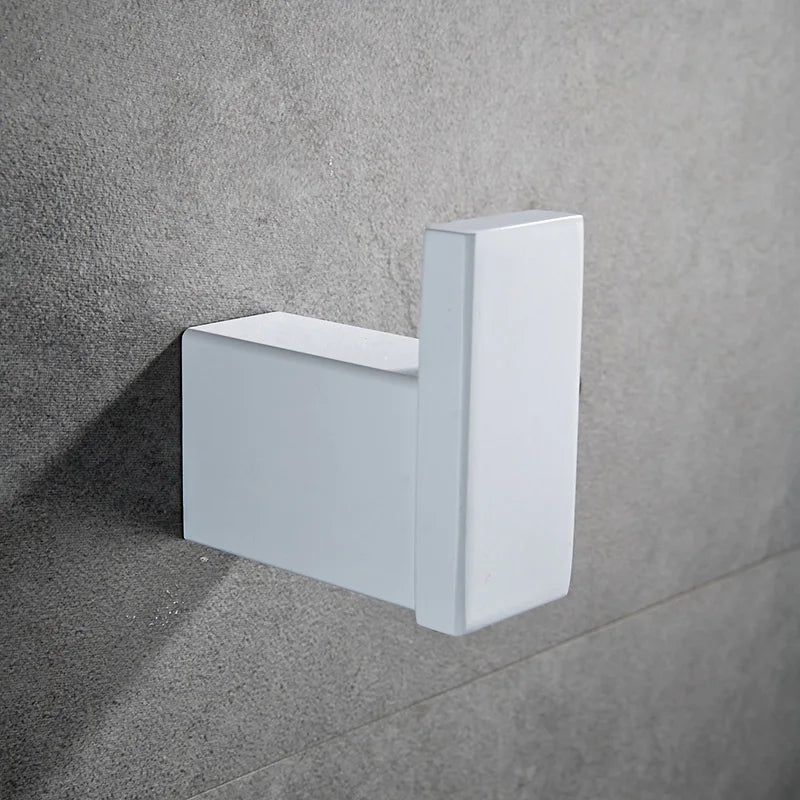 DecorBites™ 7-Piece Bathroom Hardware Set in White for Towels and Toiletries