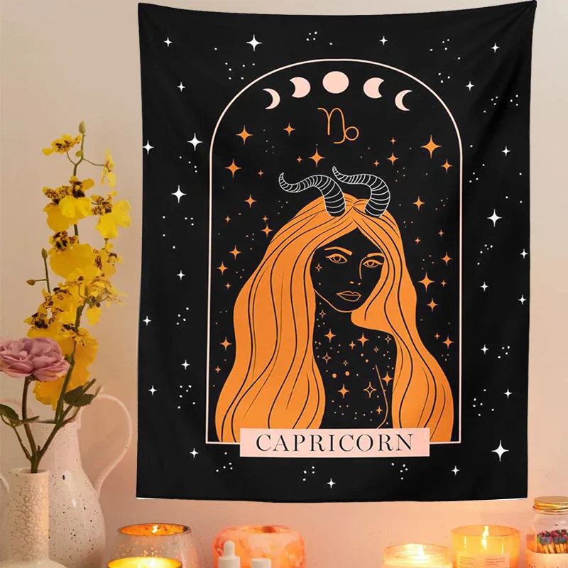 DecorBites™ Celestial Constellation Tapestry Moon Phase Wall Hanging for Unique Home Décor