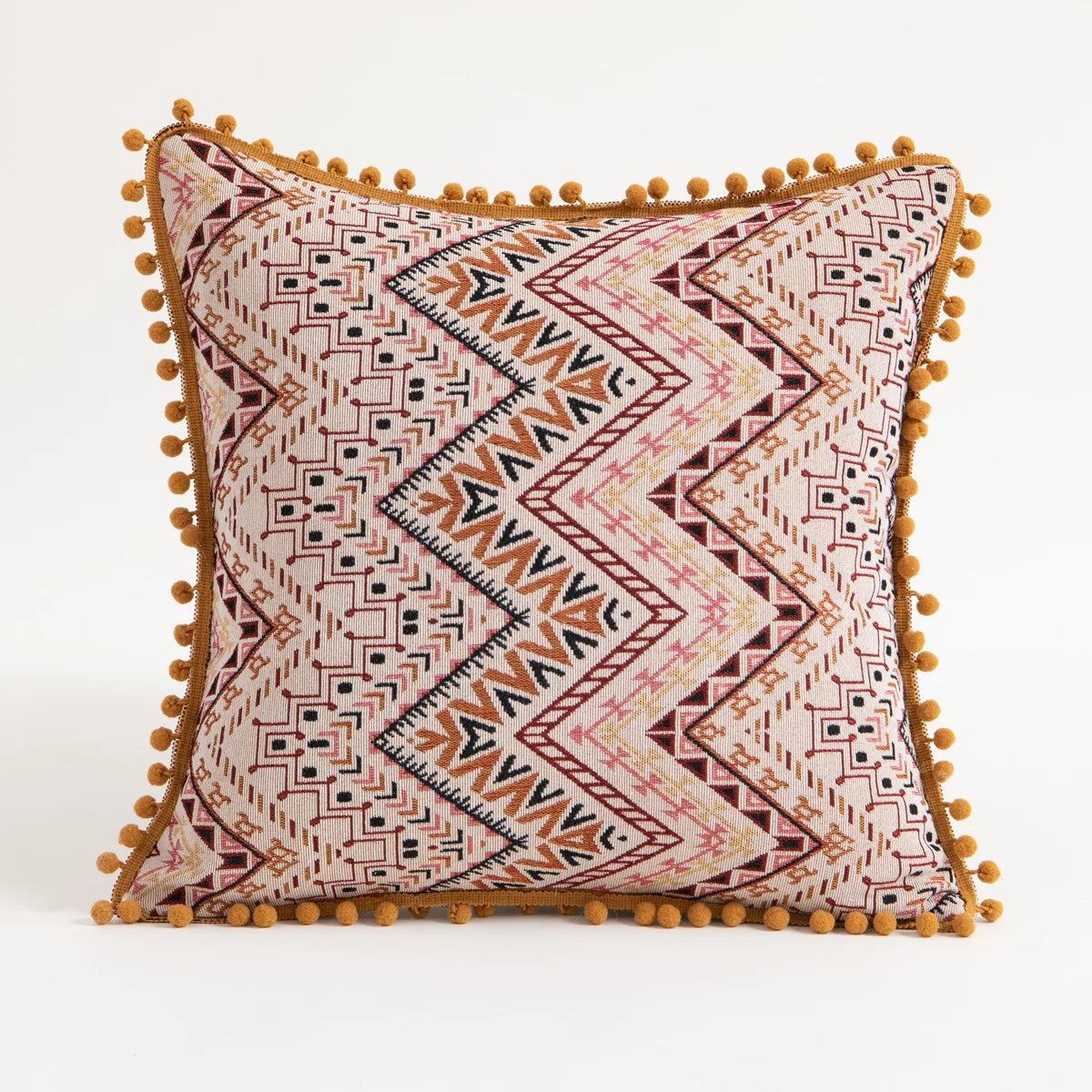 DecorBites™ Bohemian Flower Cushion Cover - Ethnic Floral Decorative Pillow Case