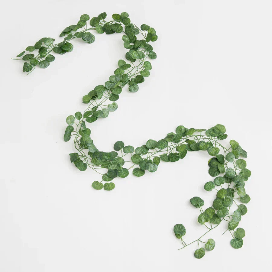 DecorBites™ Artificial Hanging Christmas Garland Green Silk Leaves for Home Wedding Garden