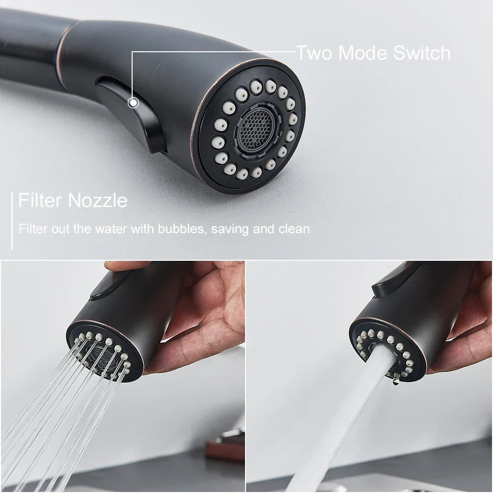 DecorBites™ Black Kitchen Faucet: Single Handle Hot & Cold Mixer with 360 Rotation
