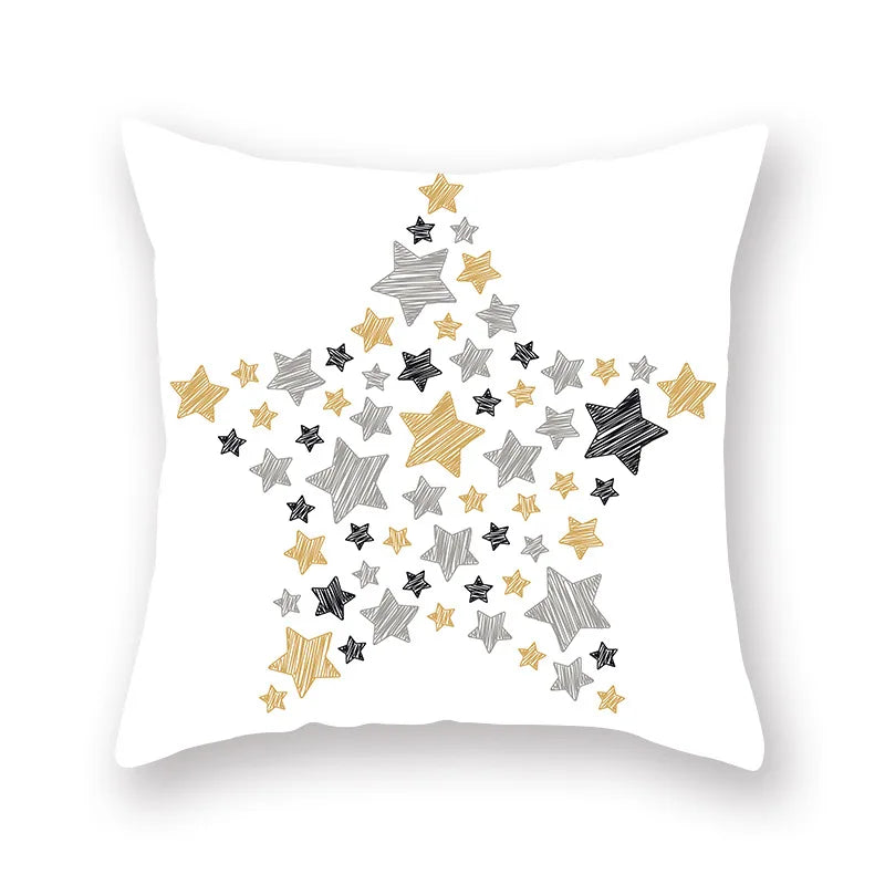 DecorBites™ Geometric Star Stripe Print Pillowcase - Wholesale, 45x45cm