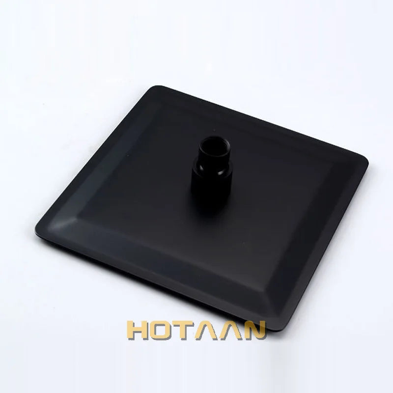 DecorBites™ Black Plated Stainless Steel Square Rain Shower Head