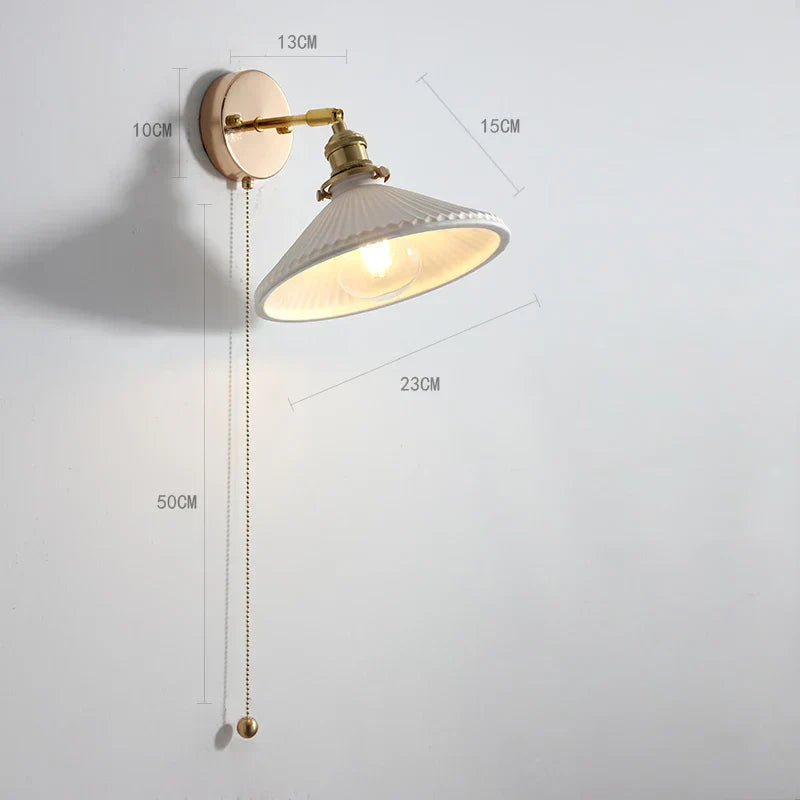 DecorBites™ Copper Arm Wall Lamp with Pull Chain Switch, Nordic Modern Design