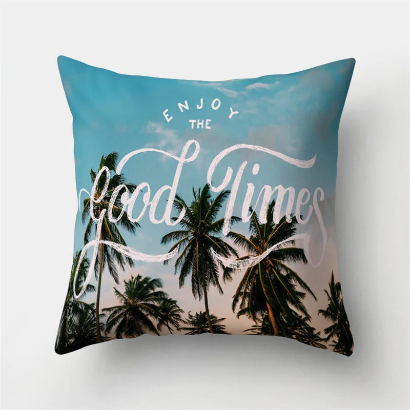 DecorBites™ Green Tropical Leaves Forest Pillowcase - Natural Mountain Ocean Wave Decor