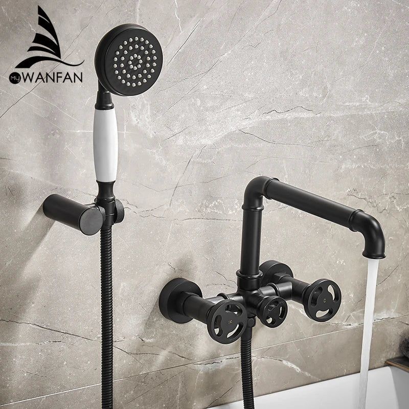 DecorBites™ Gold Bathtub Shower Set with Dual Control Wall Mount