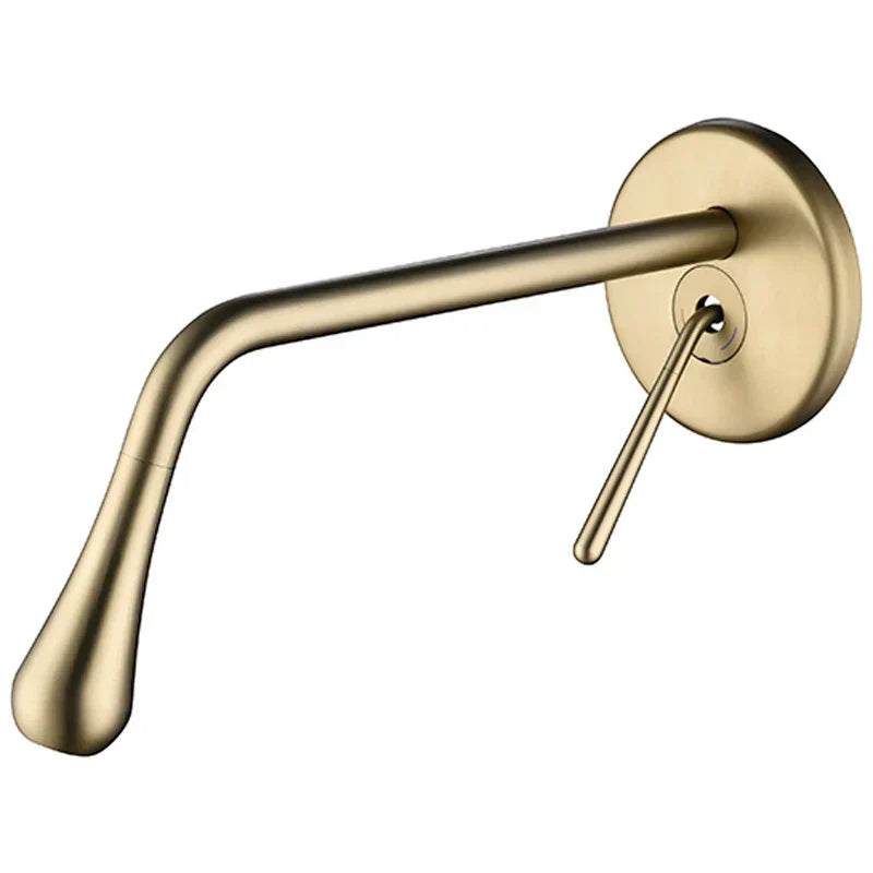 DecorBites™ Brushed Gold Basin Faucet, Hot & Cold Mixer Tap, In-Wall Water Drop Faucet