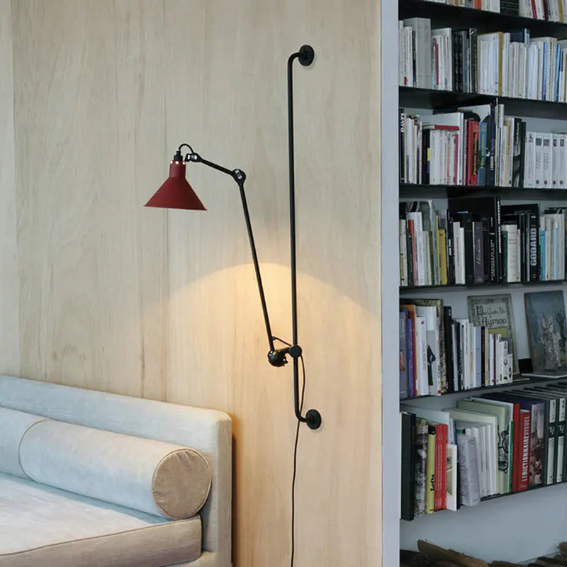 DecorBites™ Industrial Iron Swing Arm Wall Lamp for Bedroom, Living Room, Office Decor