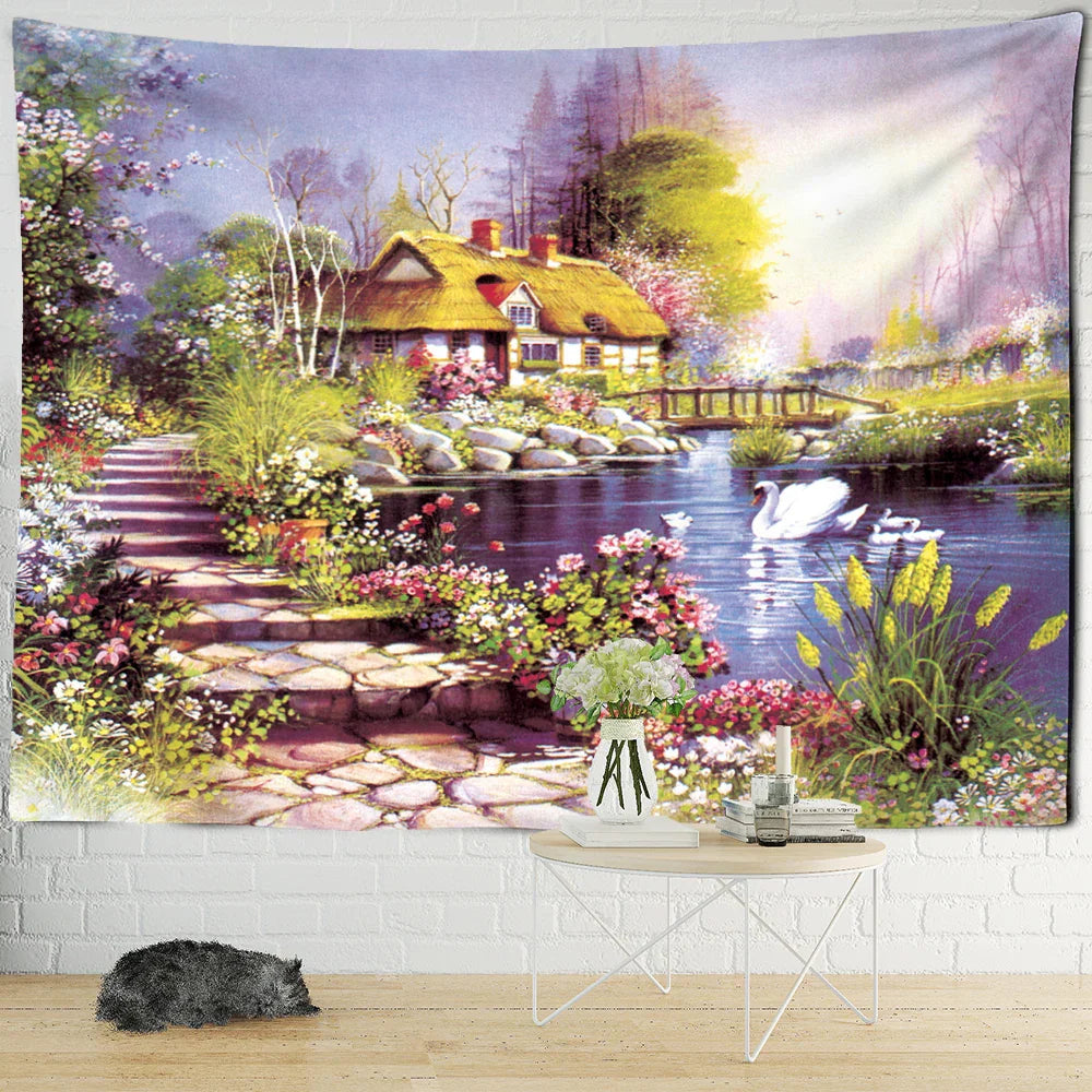 DecorBites™ Forest Tapestry - 3D Printed Polyester Wall Hanging for Bohemian Home Decor
