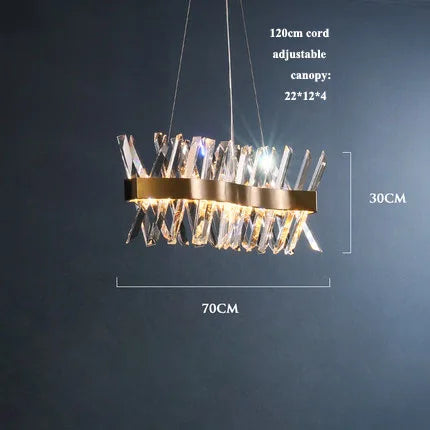 DecorBites™ Gold Crystal LED Chandelier for Dinning Room