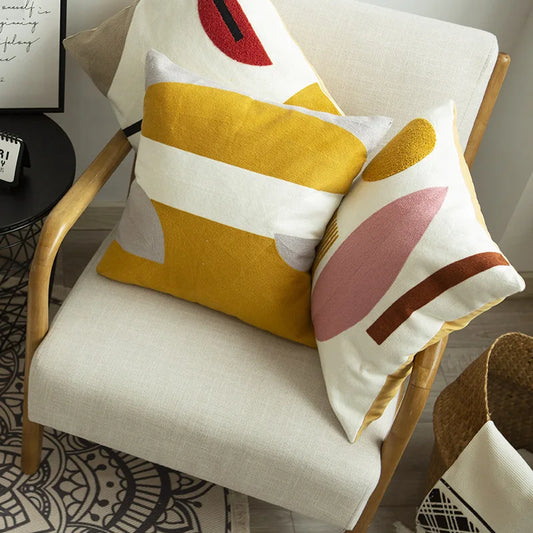 DecorBites™ Embroidered Cushion Cover Set of 4 Colors for Home Decoration