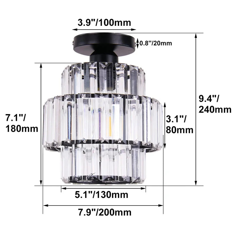 DecorBites™ Crystal Chandelier: Elegant LED Ceiling Light for Living Room, Bedroom, and Aisle. Luxurious Modern Design.