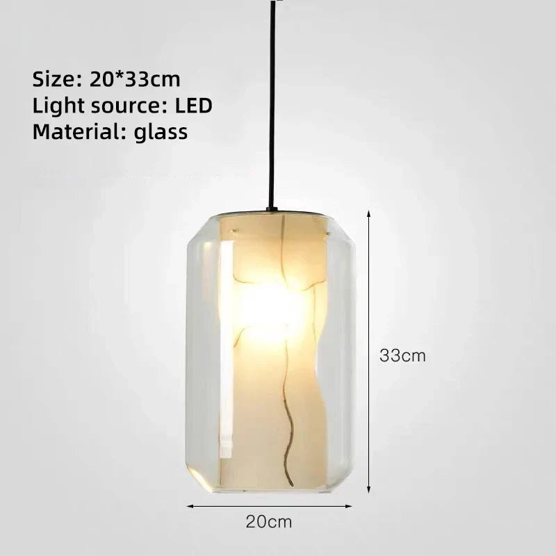 DecorBites™ Modern LED Glass Pendant Lights for Dining Hall, Restaurant, and Hotel Lighting