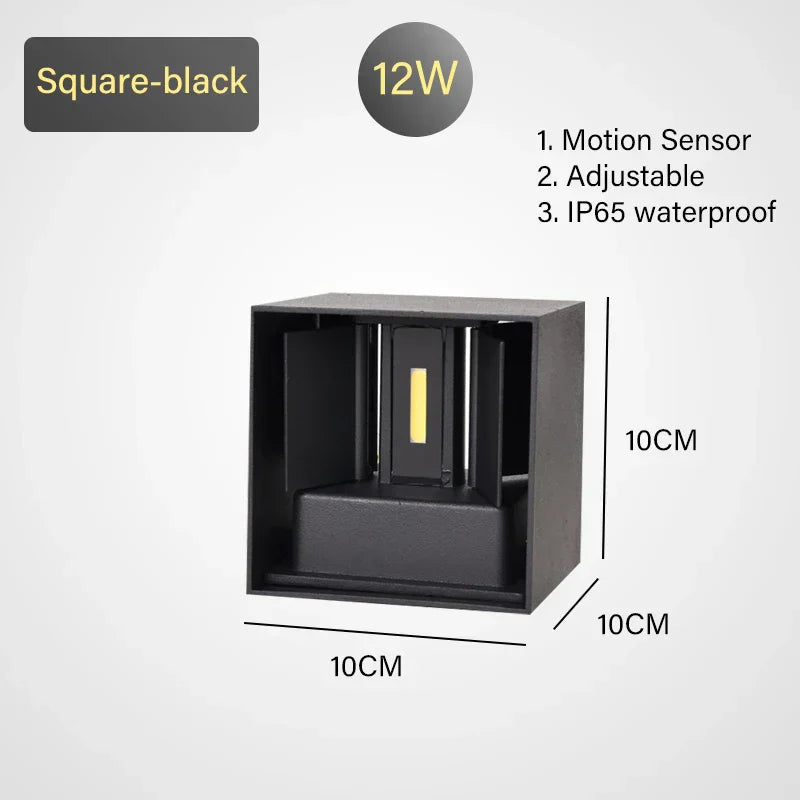 DecorBites™ LED Motion Sensor Wall Lamp IP65 Waterproof 9W 12W 20W Indoor Outdoor Sconce