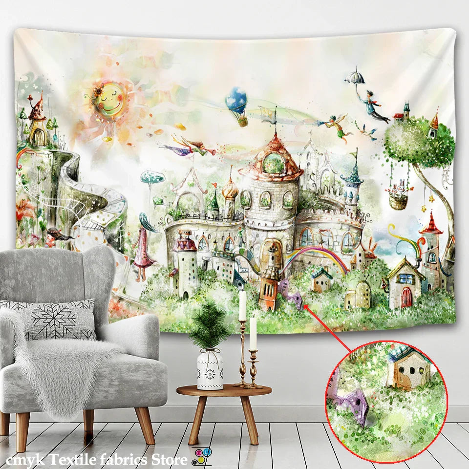 DecorBites™ 3D Printed Mandala Wall Hanging Tapestry for Home Decor