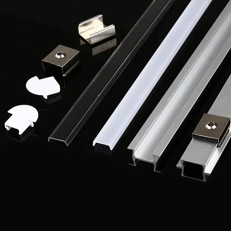 DecorBites™ 0.5m U/YW Aluminum Profile Recessed Channel with Milky Cover for LED Strip Lights