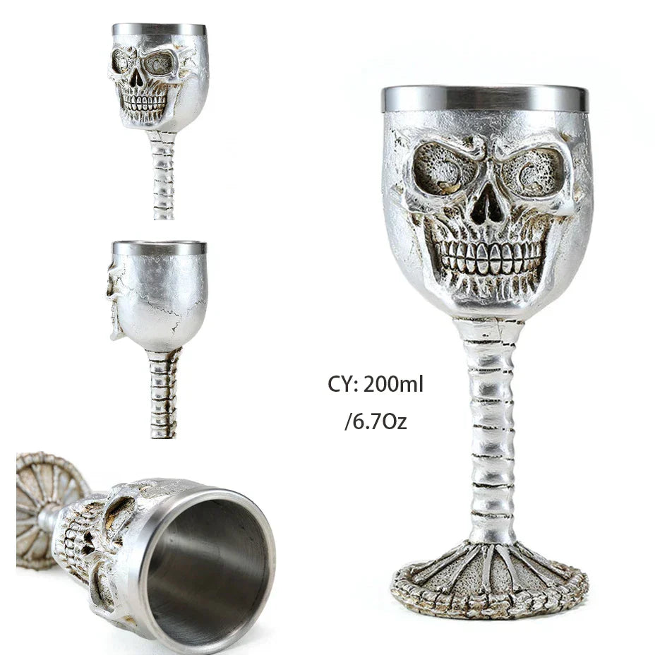 DecorBites™ Dragon King Goblet 200ml: Retro Stainless Steel Wine Glass Gothic Whiskey Cup