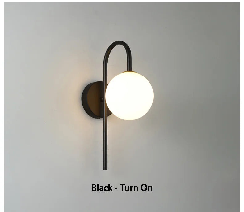 DecorBites™ Glass Ball LED Wall Sconce for Elegant Living Room Bedroom Hotel Staircase Lighting