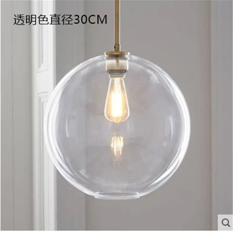 DecorBites™ Glass Ball LED Pendant Light: Modern Silver Gold Nordic Kitchen Decor