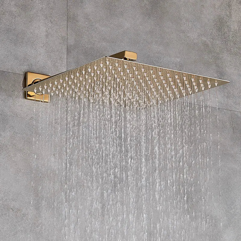 DecorBites™ Golden Bathroom Shower Set with Square Rainfall Head and Concealed Mixer Taps