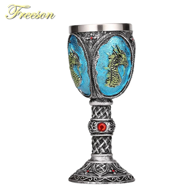 DecorBites™ Dragon King Goblet 200ml: Retro Stainless Steel Wine Glass Gothic Whiskey Cup