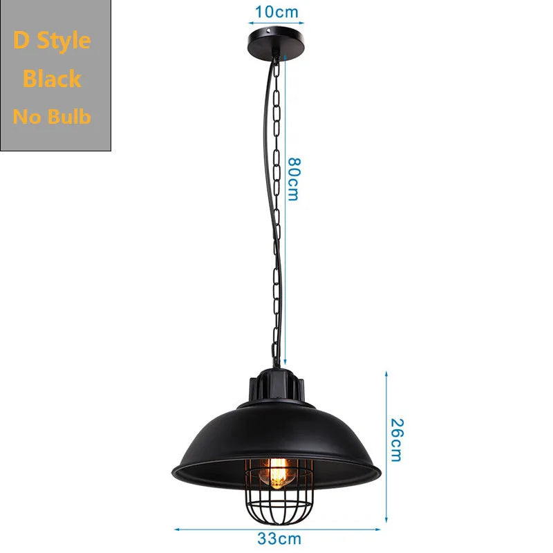 DecorBites™ Black Industrial Pendant Light for Kitchen Island Bar Farmhouse Decor