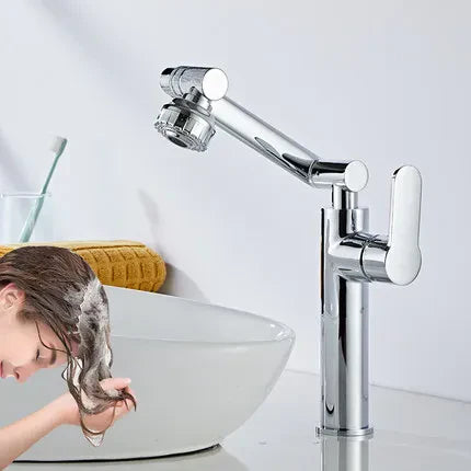 DecorBites™ Gold and Black Bathroom Faucet with Hot Cold Water Mixer - Deck Mounted