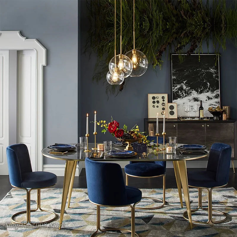 DecorBites™ Glass Ball LED Pendant Light: Modern Silver Gold Nordic Kitchen Decor