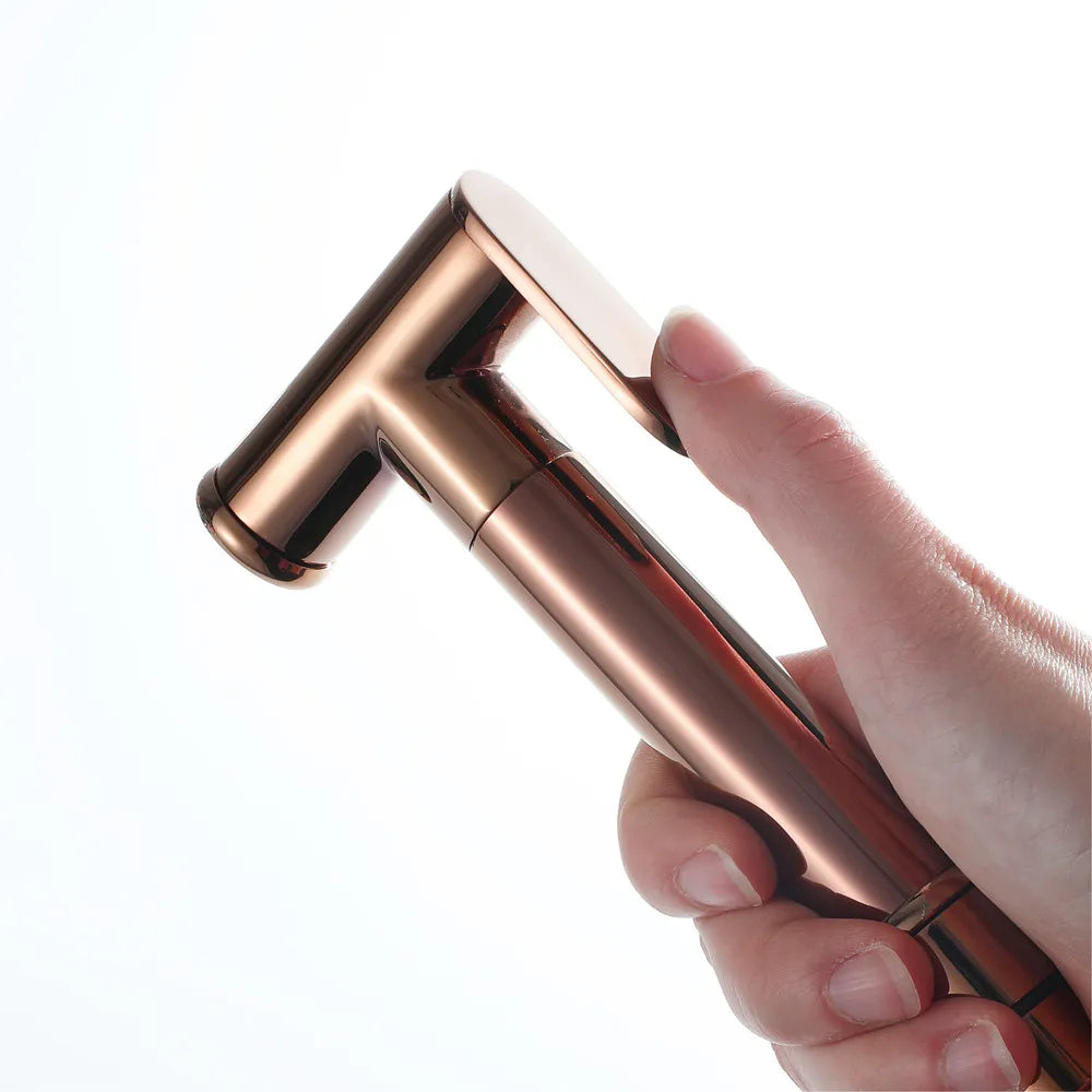 DecorBites™ Brushed Gold Bidet Sprayer Kit with Copper Valve Set and Shattaf Shower Head