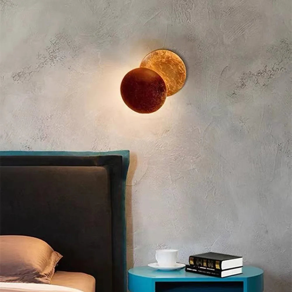 DecorBites™ LED Gold Eclipse Circle Wall Lamp for Bedroom Living Room