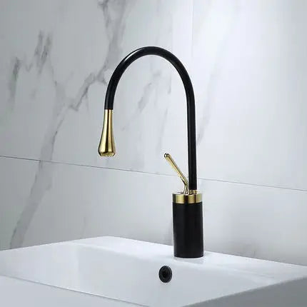DecorBites™ Antique Brass Bathroom Basin Faucet Hot Cold Black Sink Mixer Kitchen Water Crane