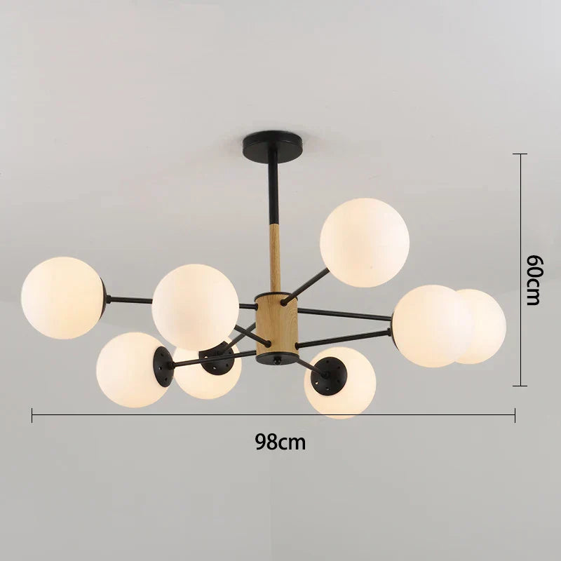 DecorBites™ Black/Gold Glass Pendant Light for Living Room Bedroom Restaurant