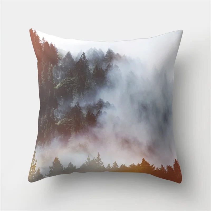 DecorBites™ Green Tropical Leaves Forest Pillowcase - Natural Mountain Ocean Wave Decor